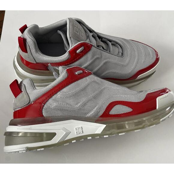 GIVENCHY Men\'s GIV 1 Mesh Clear-Sole Runner Sneakers size 9 Gray Red main image 9
